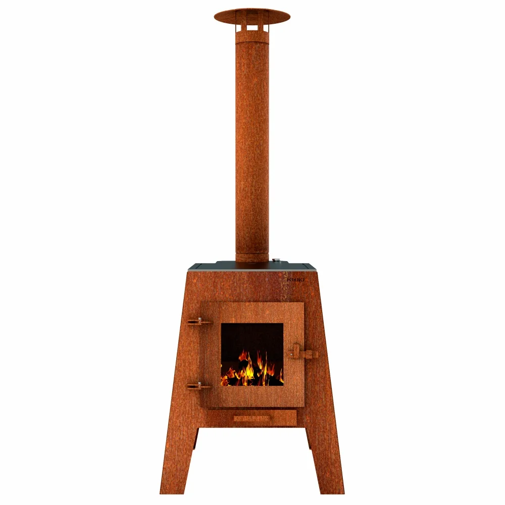 

Madamm Kitchen Fireplace in Corten Steel Elegant Chimeneas Product