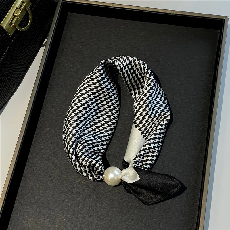 Parelketting Magnetische gesp Luie zijden sjaal Dameshanger Sjaal Sleutelbeenketting Zijden sjaal
