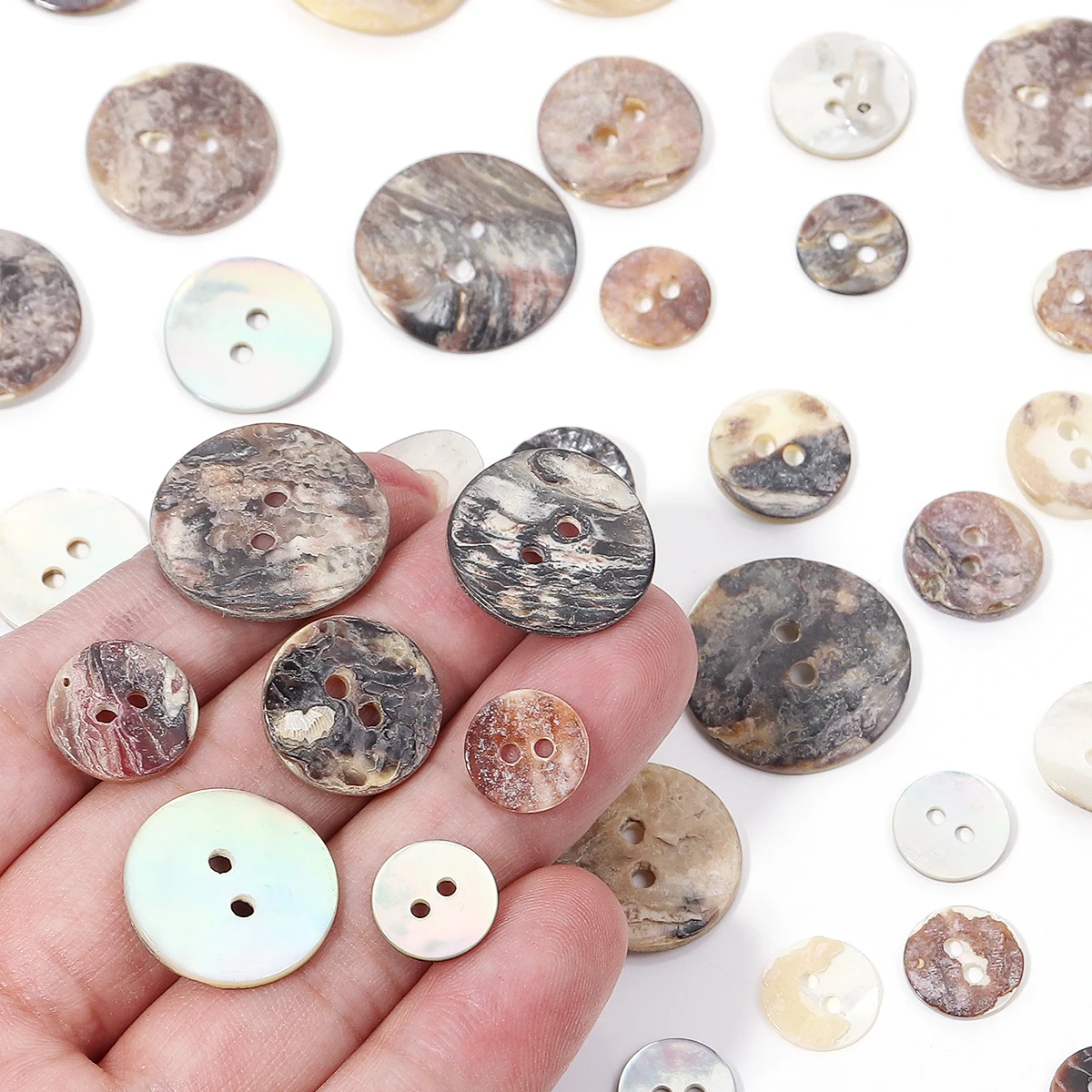 10/20PCS 10/13/15/18/20mm Shell Sewing Buttons Color Japan Mother of Pearl MOP Round Shell 2 Hole Button Sewing Accessories