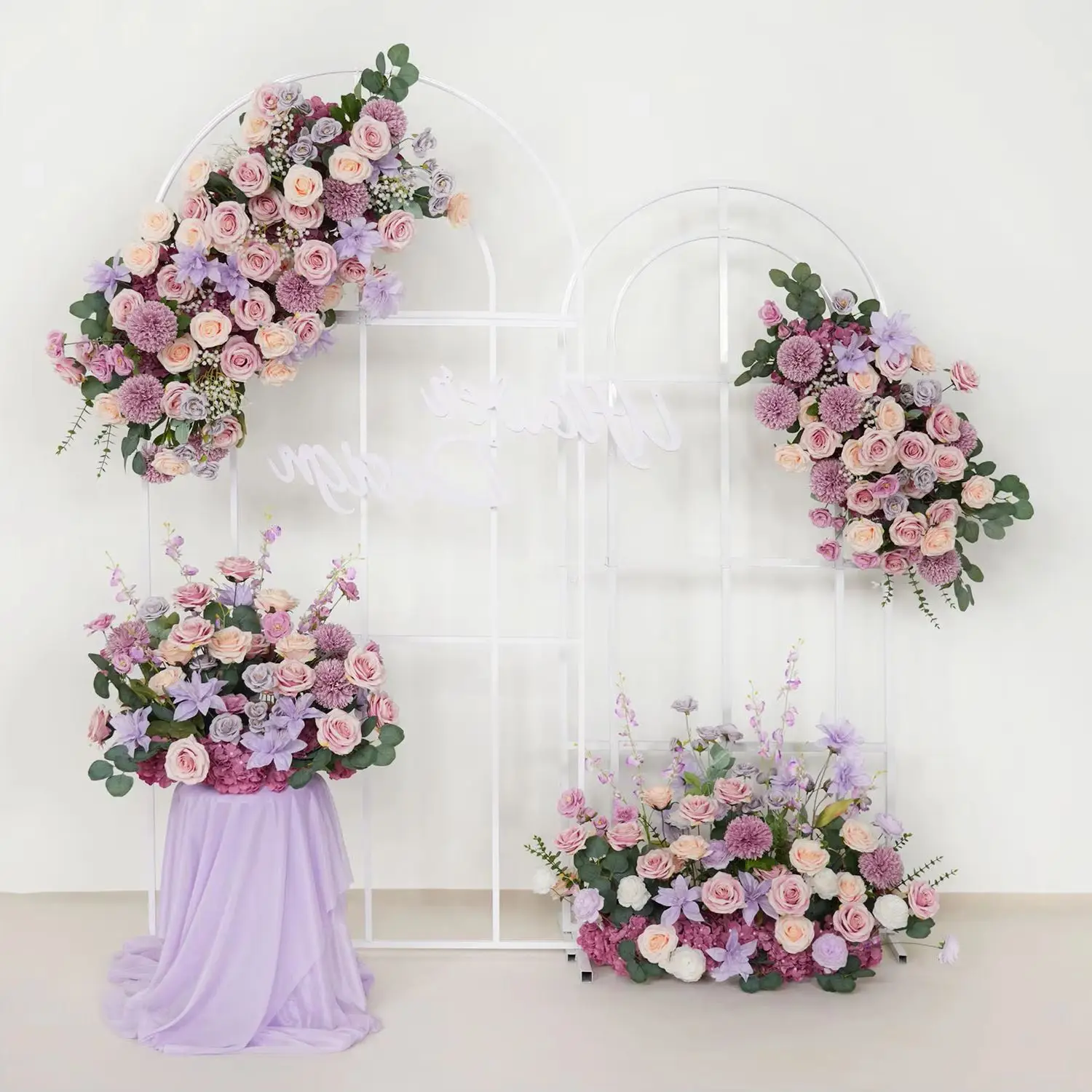 

Uflower Artificial Flower Row Table Hanging Corner Flowers Wedding Backdrop Arch Deco enterpiece Floral Ball Party Event Props