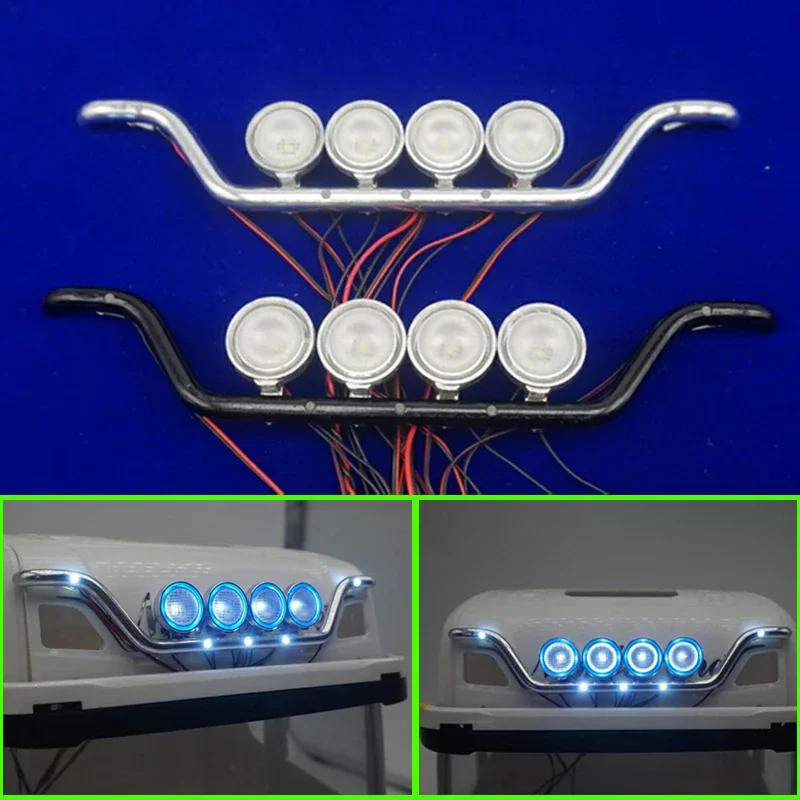 

Metal LED Cockpit Dome Light Angel Eyes Lamp for 1/14 Tamiya RC Truck Scania 770S 56371 56323 Benz Actros 3363 Volvo Car Parts