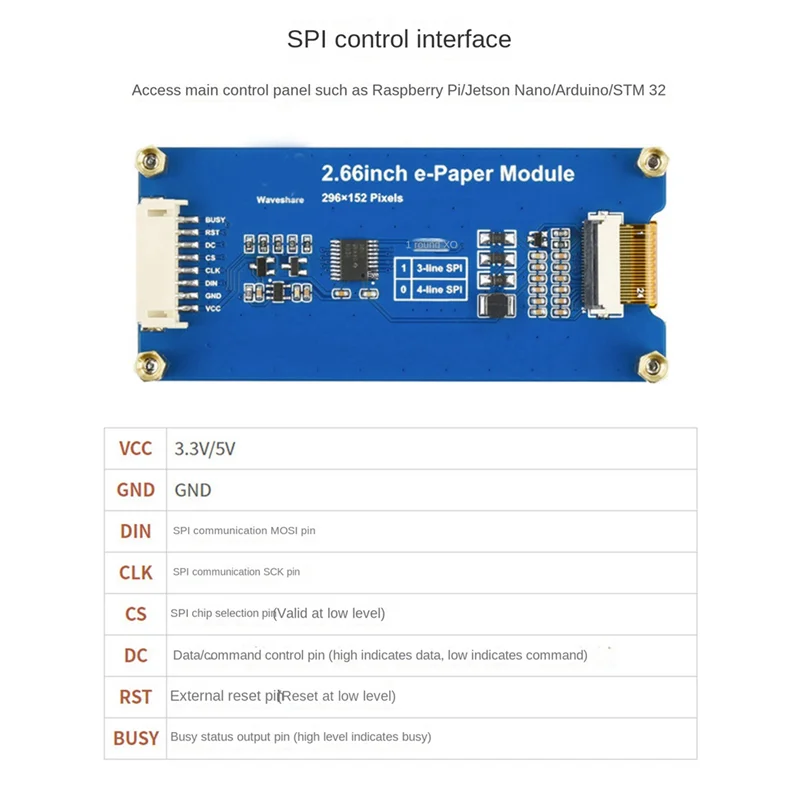 Exquisite-2X Adatto per il modulo schermo E-Paper E-Ink Raspberry Pi da 2,66 pollici