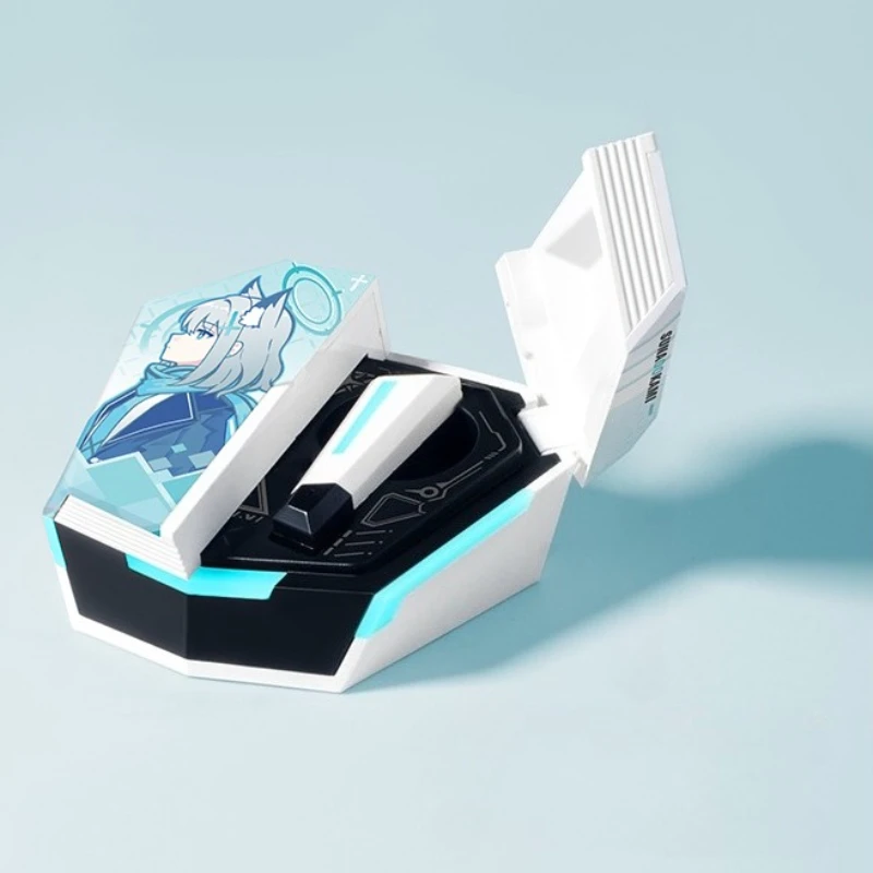 Sunaōkami Shiroko سماعات بلوتوث أنيمي لعبة الأزرق الأرشيف موضوع داخل الأذن سماعات أذن TWS لاسلكية HiFi سماعات طويلة التحمل #3