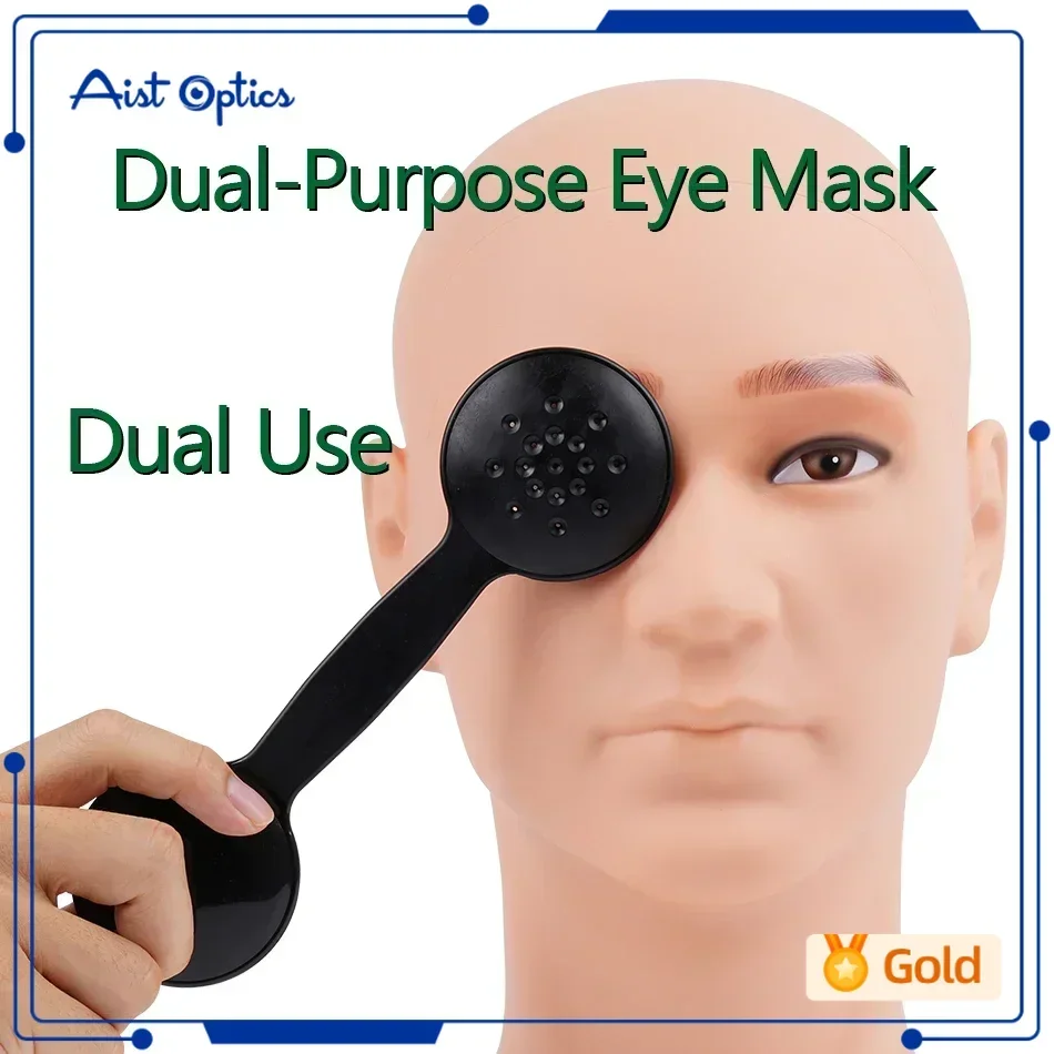 1pc Dual Use Ophthalmic Multiple Pin Hole Occluder Eye Patch Frosted Glossy Mask Black White Children's Vision