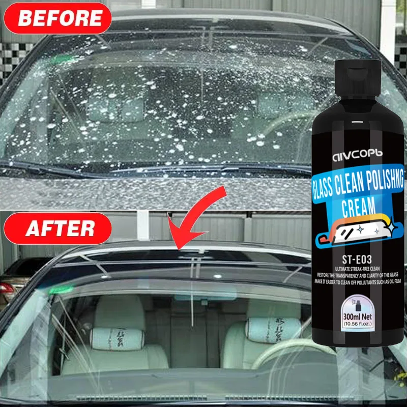 Glass Polishing Compound Car Windshield Oil Film Remover Deep Cleaner Paste Film Removal Cream Clear Window Auto Detailing