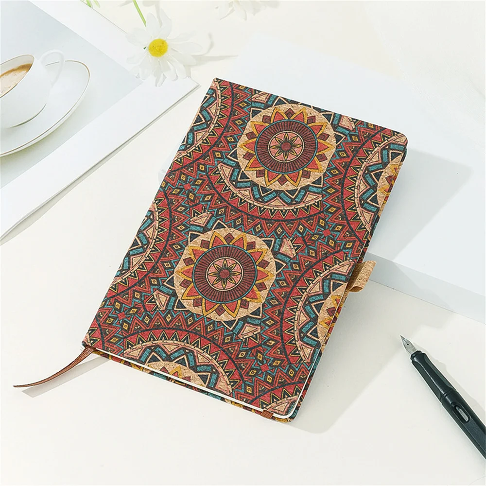 A5 Strap Notepad Retro Printed Diary Hand Ledger Student Writing Notebook School Stationery Supplies Agenda Pocket Notepad