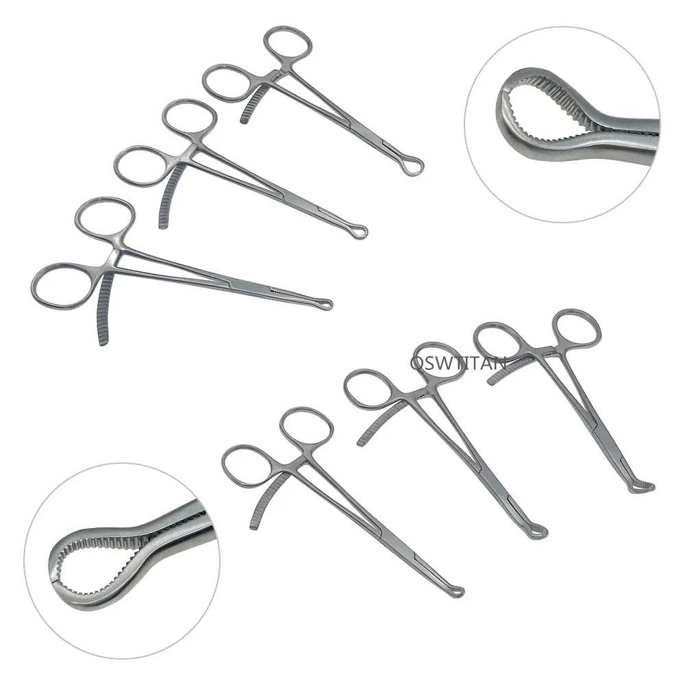 Stainless Steel Bone Reduction Forceps Small Serrated Bone Holding Forceps Autoclavable Orthopedic Instrument