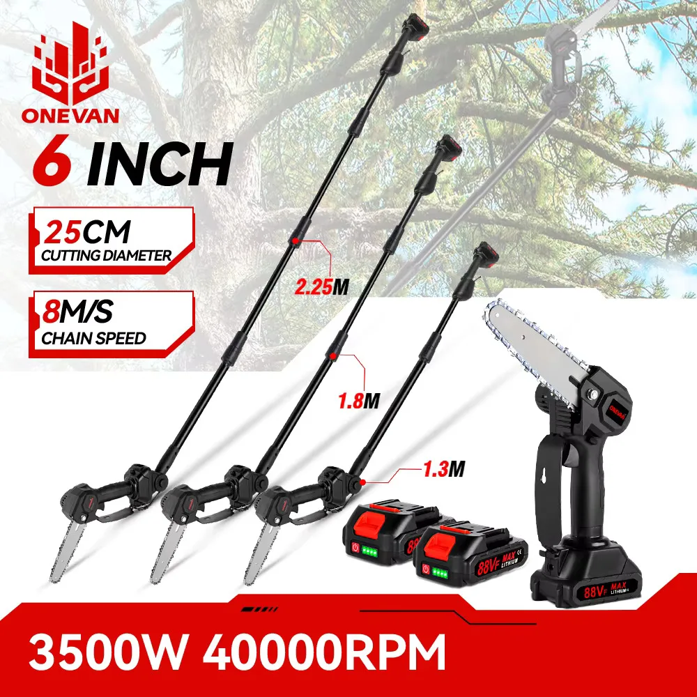 2 IN 1 Telescoping Electric Pole Chainsaw Cordless Garden Tree Pruning Tool High Branch Saw Power Tools for Makita 18V Battery