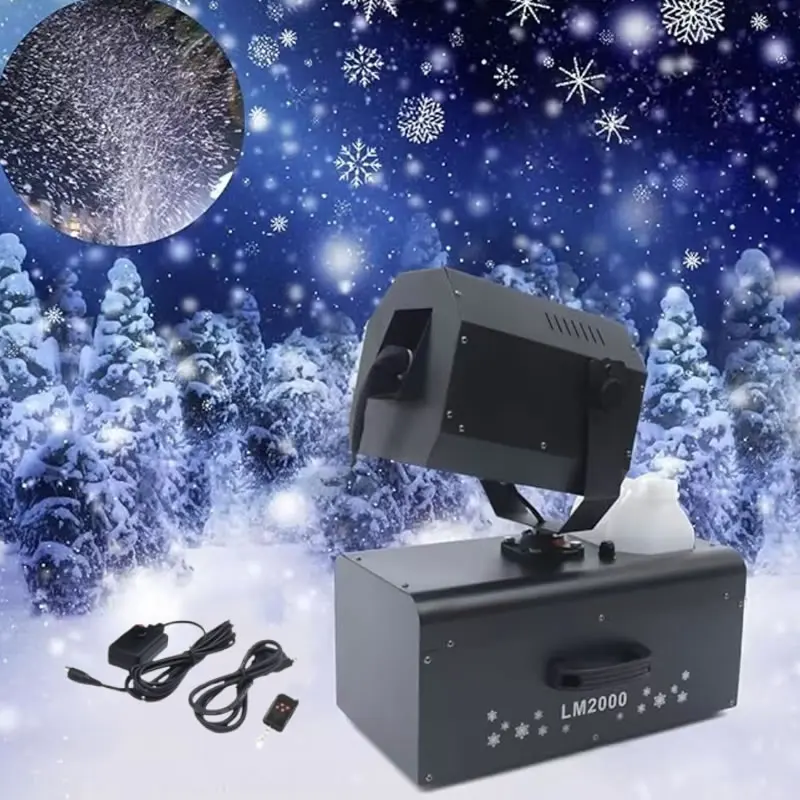 

2000W Christmas artificial fake snow making machine outdoor 90 degree moving head snow machine snow maker machine for parties