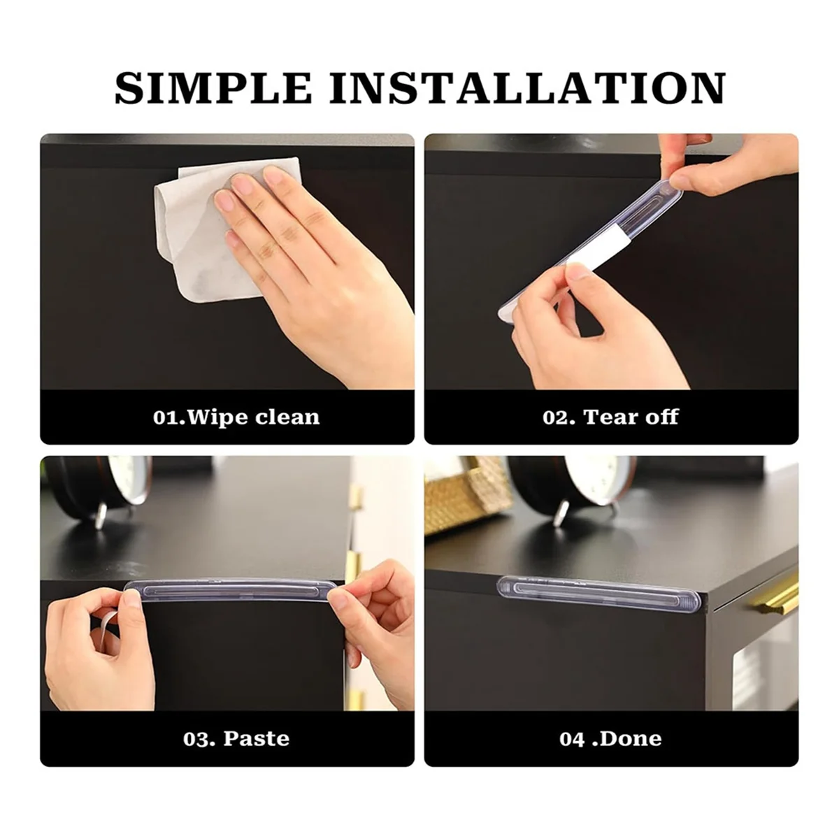 A04I Rubber Chair Wall Protector From Chair Back,6 Pack Clear Furniture Bumpers Silicone Cabinet Door for Shower Doors,Drawer image 6