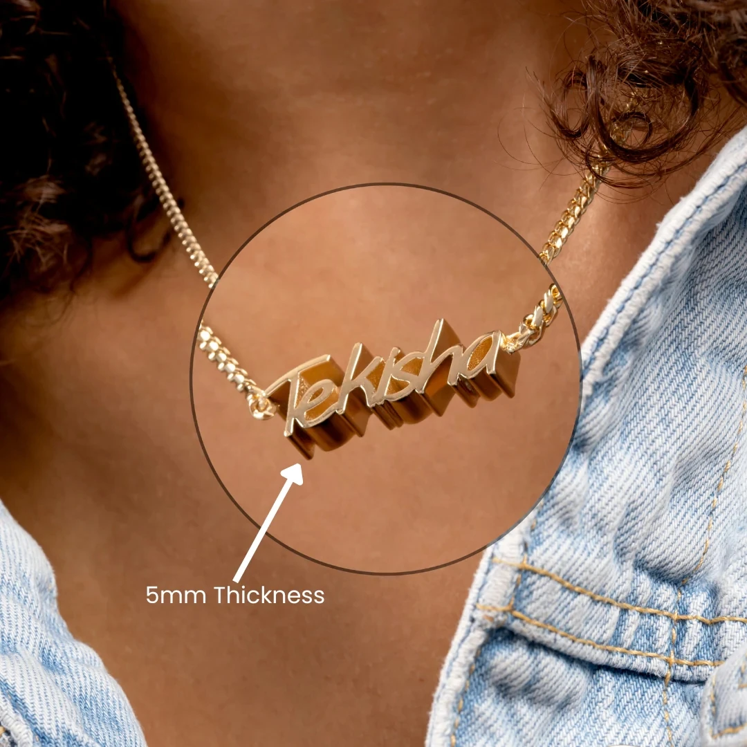 

THICK 5mm Script Name Necklace Custom Name Personalized Thickened Pendant Stainless Steel Women's Jewelry Holiday Gift For Her