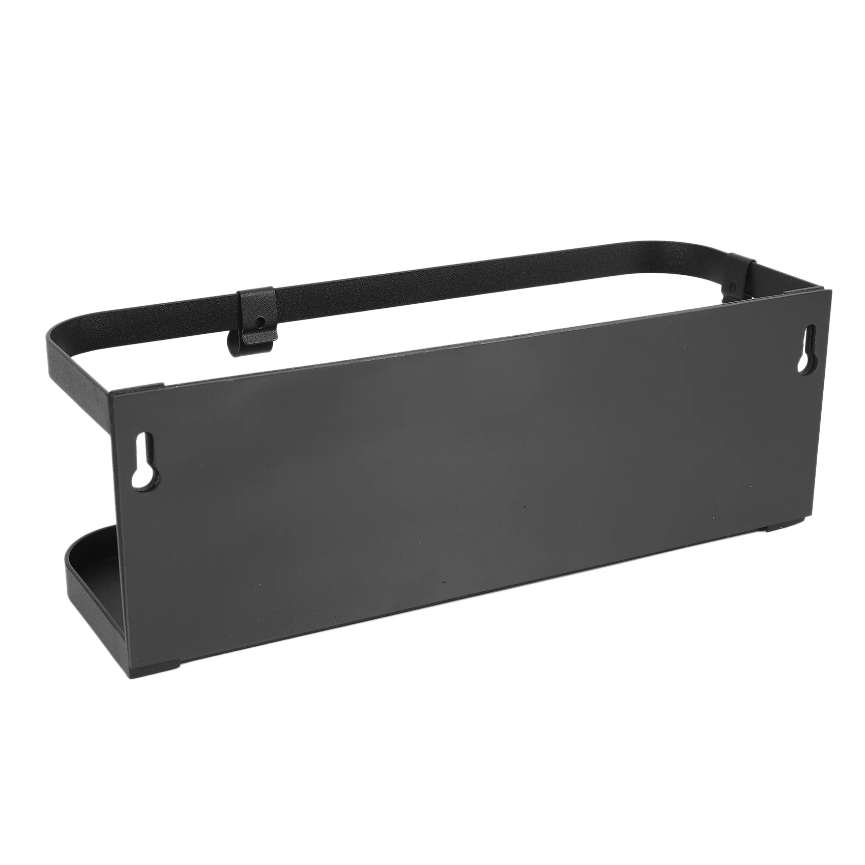 luckshopping-magnetic-spice-rack-for-refrigerator-single-tier-magnetic-shelf-with-2-removable-hooks-black