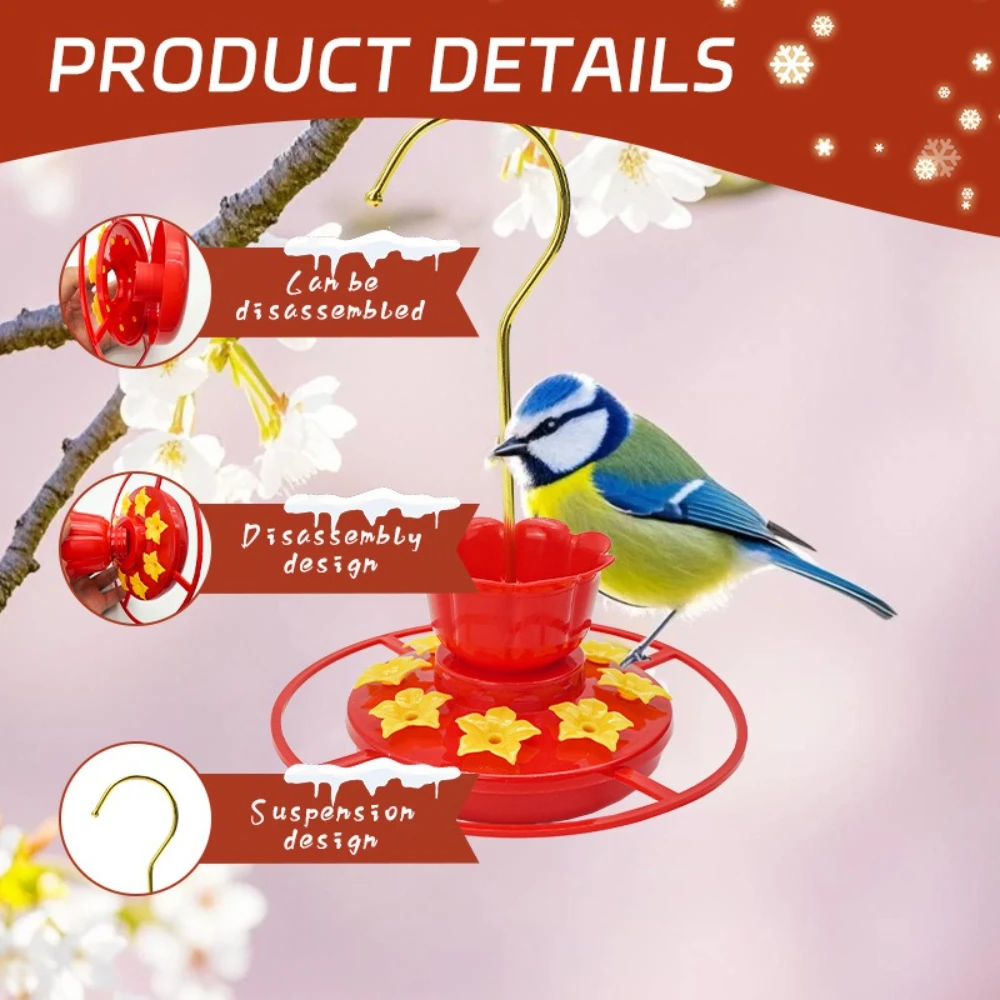 

New Ant-proof Bee-proof Garden Bird Feeder Easy Clean Plastic Yellow Flower Bird Feeder Hummingbird Feeder for Garden Outdoor