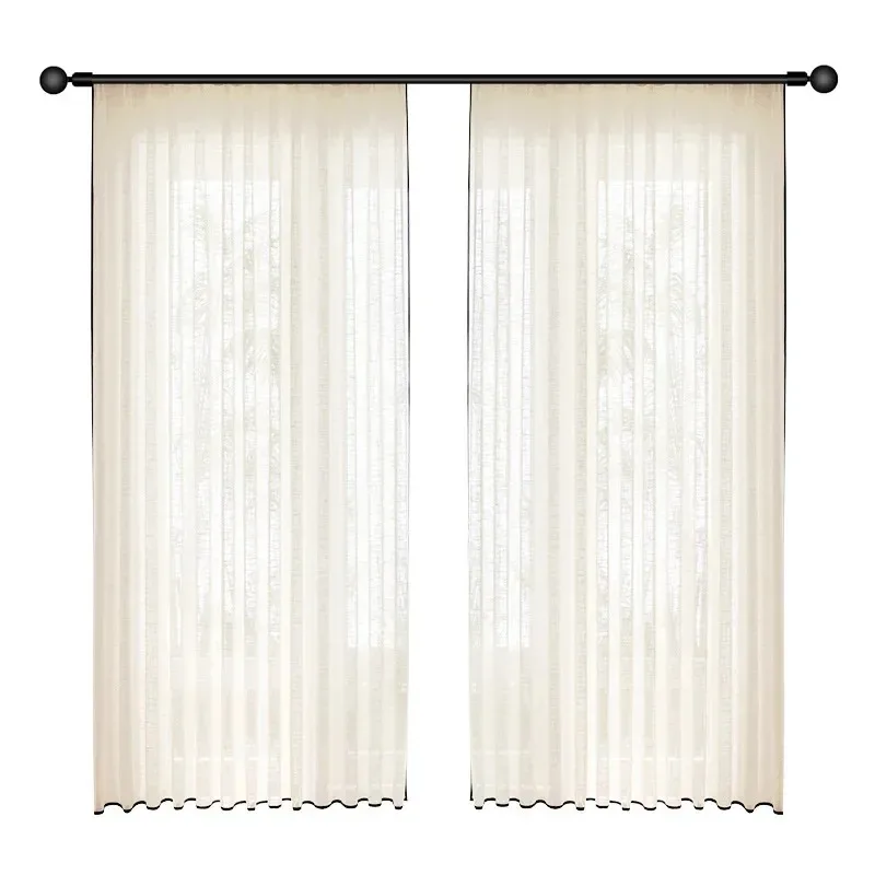 

Curtains for Living Dining Room Bedroom French Translucent Luxury Linen Living Room Balcony Japanese White Tulle Classic Lace