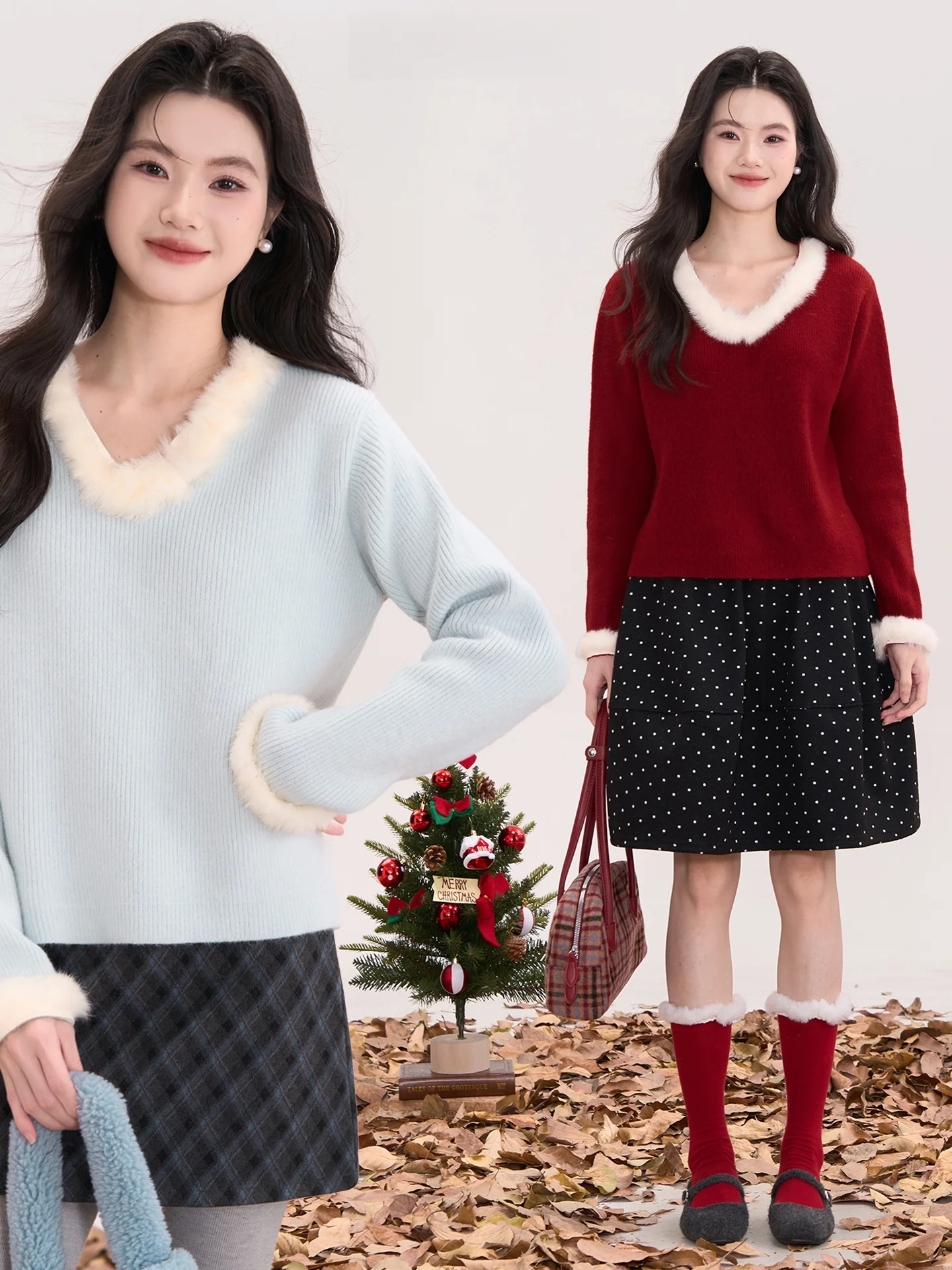 

Свитер Sweet Dr Plu вязаный, с V-образным вырезом, приталенный, женский, зимний, из смесовой шерсти, с цветочным узором, модель Princ Sle Top Floral Window Heme