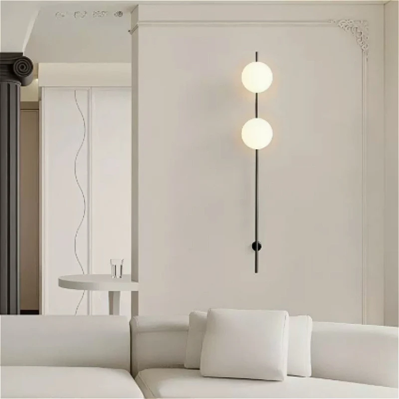 Modern Minimal Golden Creative LED Wall Lamp Milky Glass Wall Sconce Corridor Bedside Dinning Room Indoor Wall Lighting Fixtures