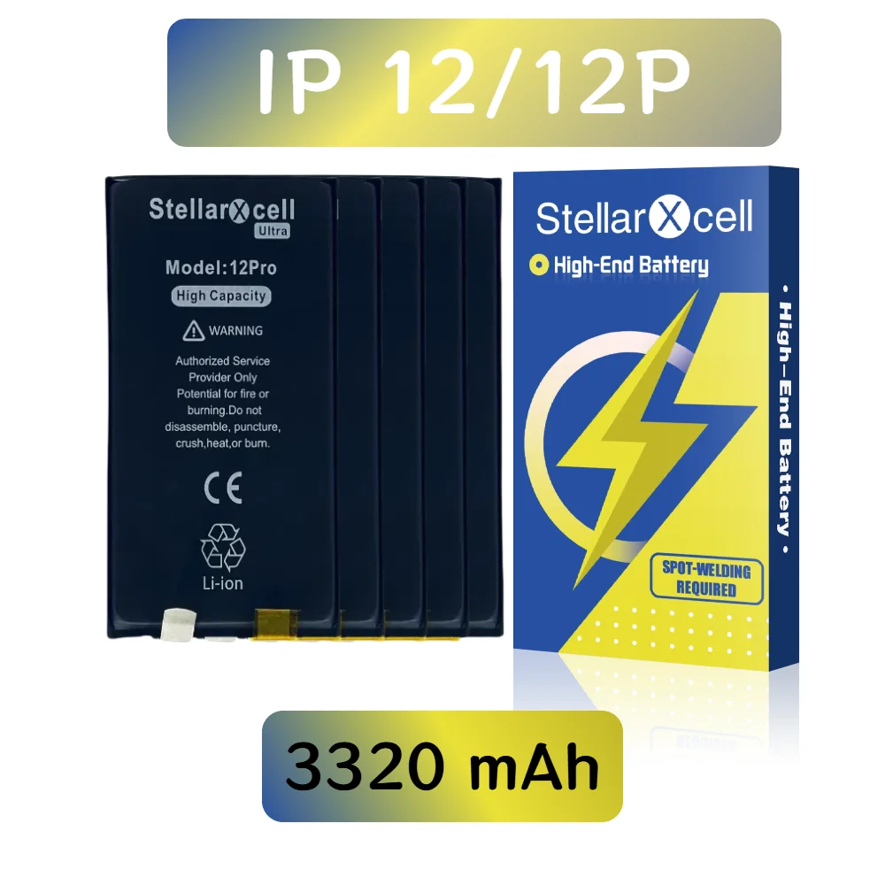 

5 шт.StellarXcell без гибкого аккумулятора большой емкости для iPhone 12 12Pro, аккумулятор без гибкости, аккумулятор для точечной сварки