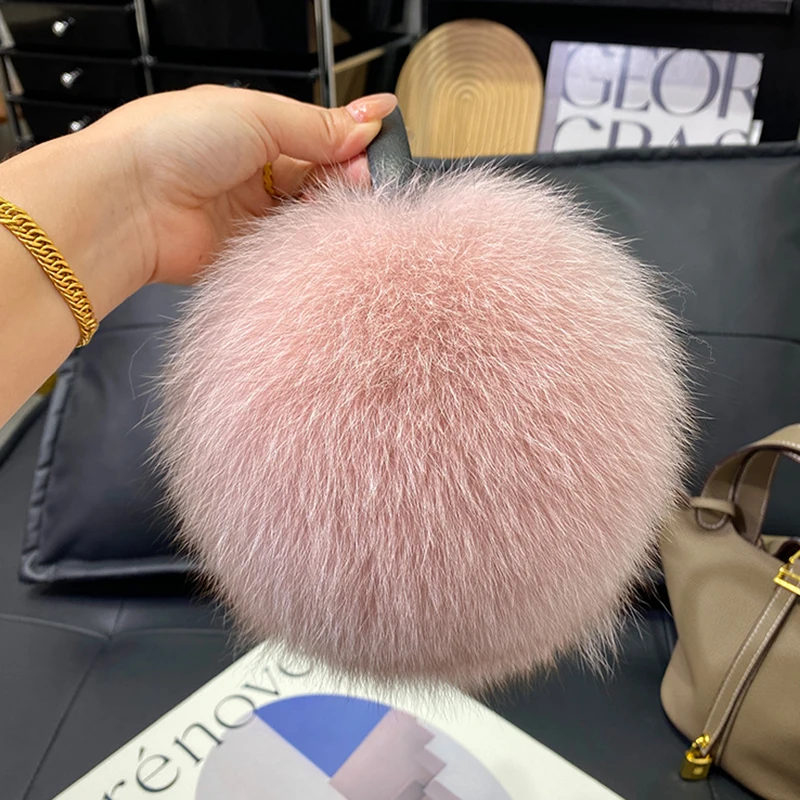2027 New Winter Natural Real Fox Fur Earmuffs Plush Warm Decorate Women Cute Solid Ear Warmer Headphones Neck Warm Bib Scarf