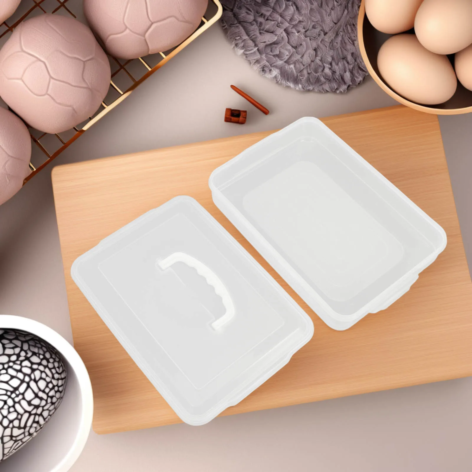 

Quick Dumpling Box Egg Storage Container Lid Refrigerator Tray Plastic Holder Fridge Bins Pizza Dough Containers Kitchen