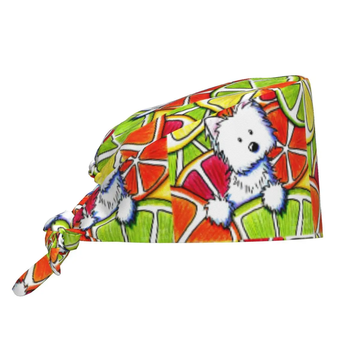 Custom West Highland White Terrier Dog Working Cap Surgical Hats  Lovely Dog Operating Room Cap Nursing Cap Lab Works Hat