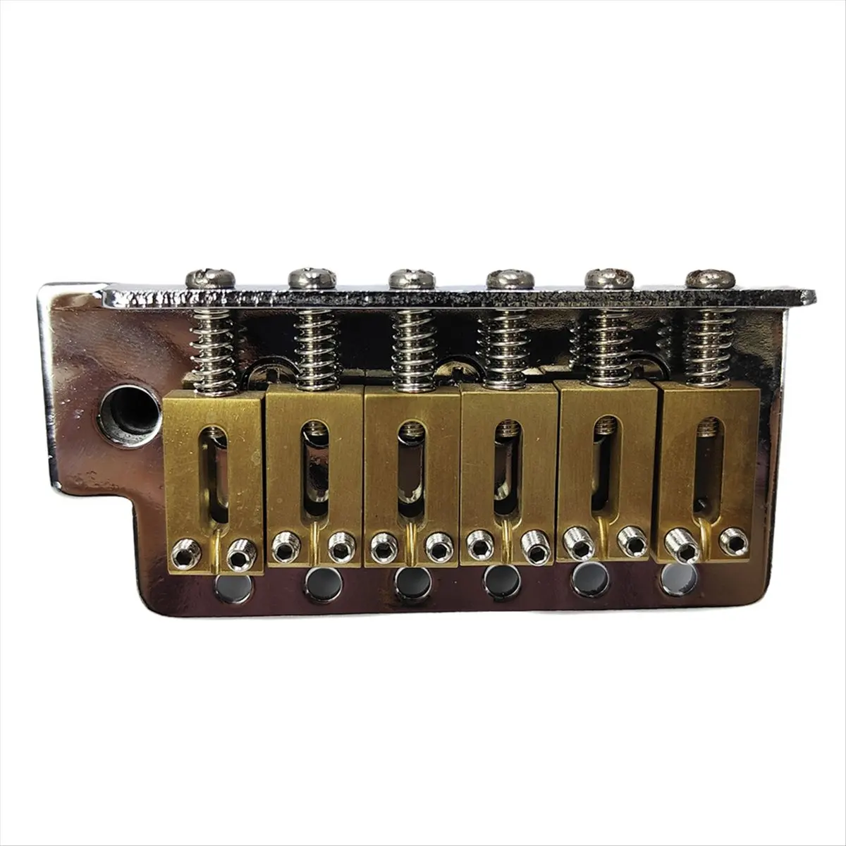 A08I 6 Strings Guitar Bridge Saddle Tailpiece Electric Guitar Tremolo Bridge Standard Guitar Accessories Gold