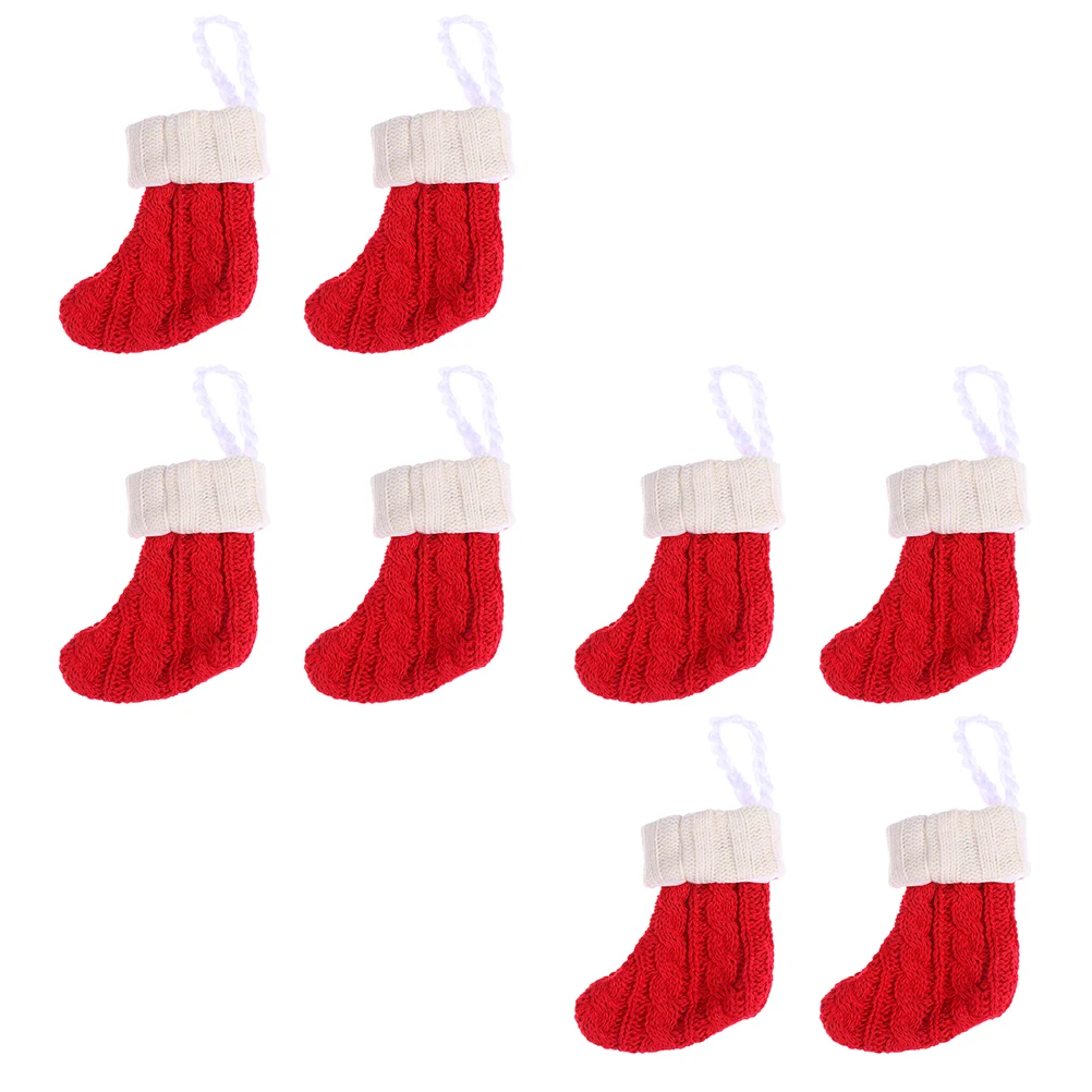 

8 Pcs Christmas Stocking Cutlery Set Utensil Holder Velvet Spoons Knives Fork Cover Tableware Bags and Shine
