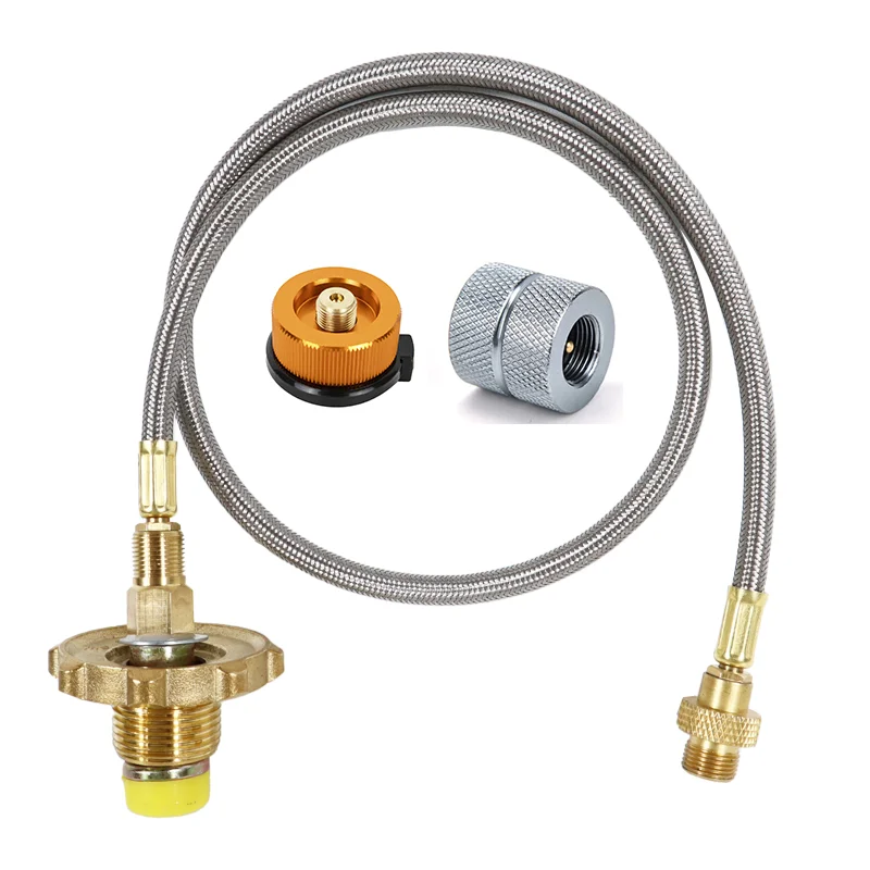 Außen gasherd Propan Nachfüll adapter Gastank Anschluss leitung Camping brenner Adapter LPG Flaschen schlauch anschluss – Detail 1
