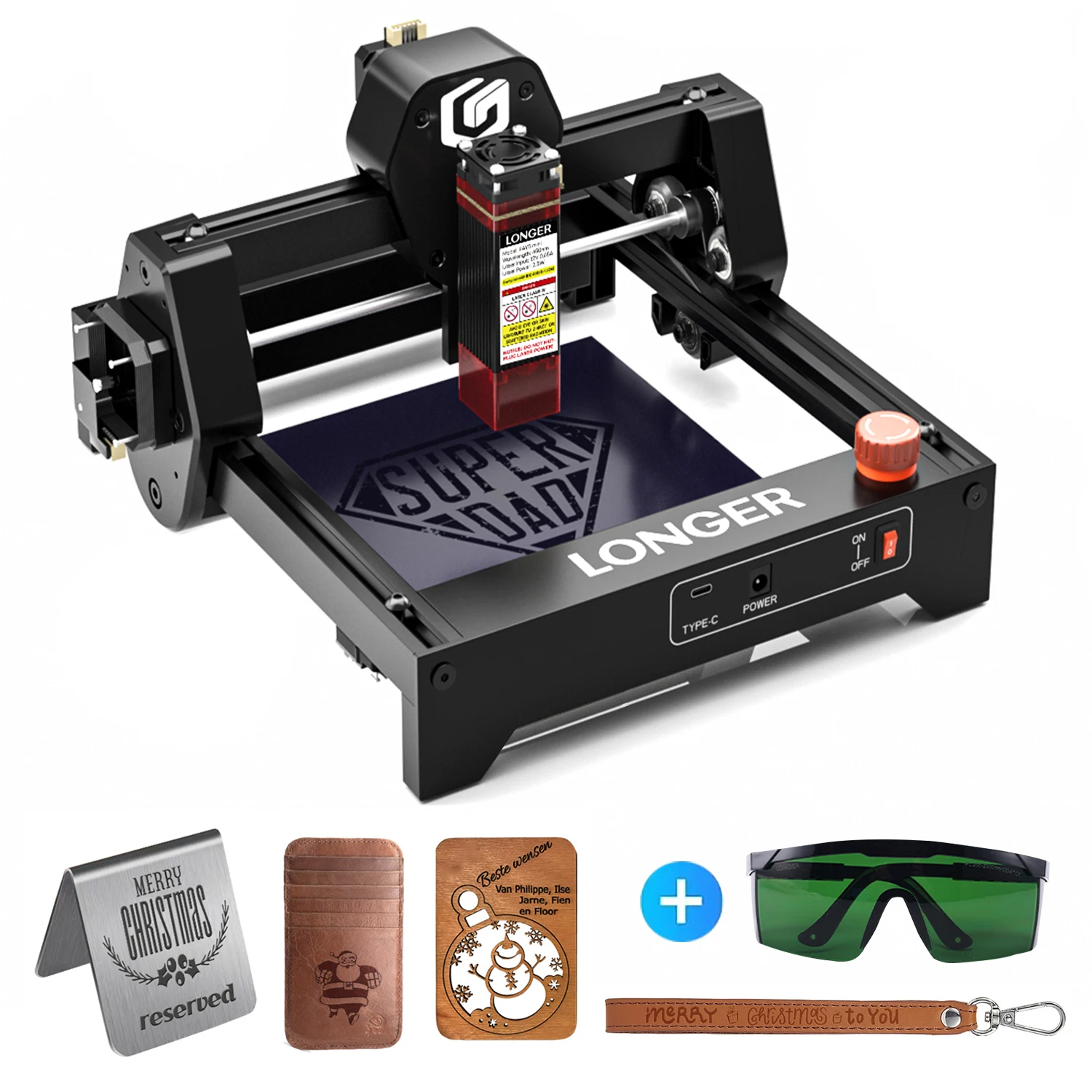 Aktualizowana mini maszyna do grawerowania laserowego RAY5 Obszar roboczy 130*140mm WIFI/APP Ochrona oczu Desktop CNC KIT + Gogle ochronne