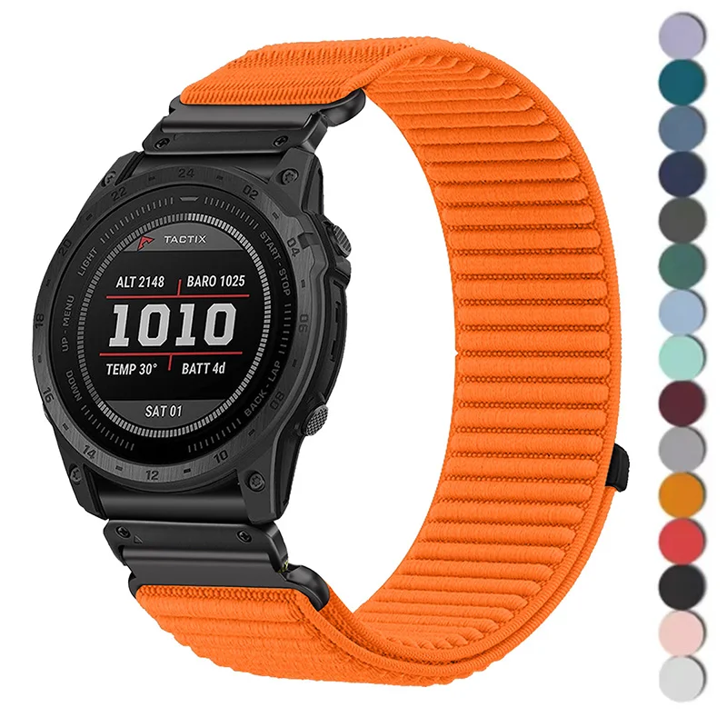 22mm 26mm Quick Release Nylon Loop Strap for Garmin Fenix 8 7X  Fenix 6X 6 5X 5Plus Tactix7 Forerunner 965 955 945 Enduro 3 Band