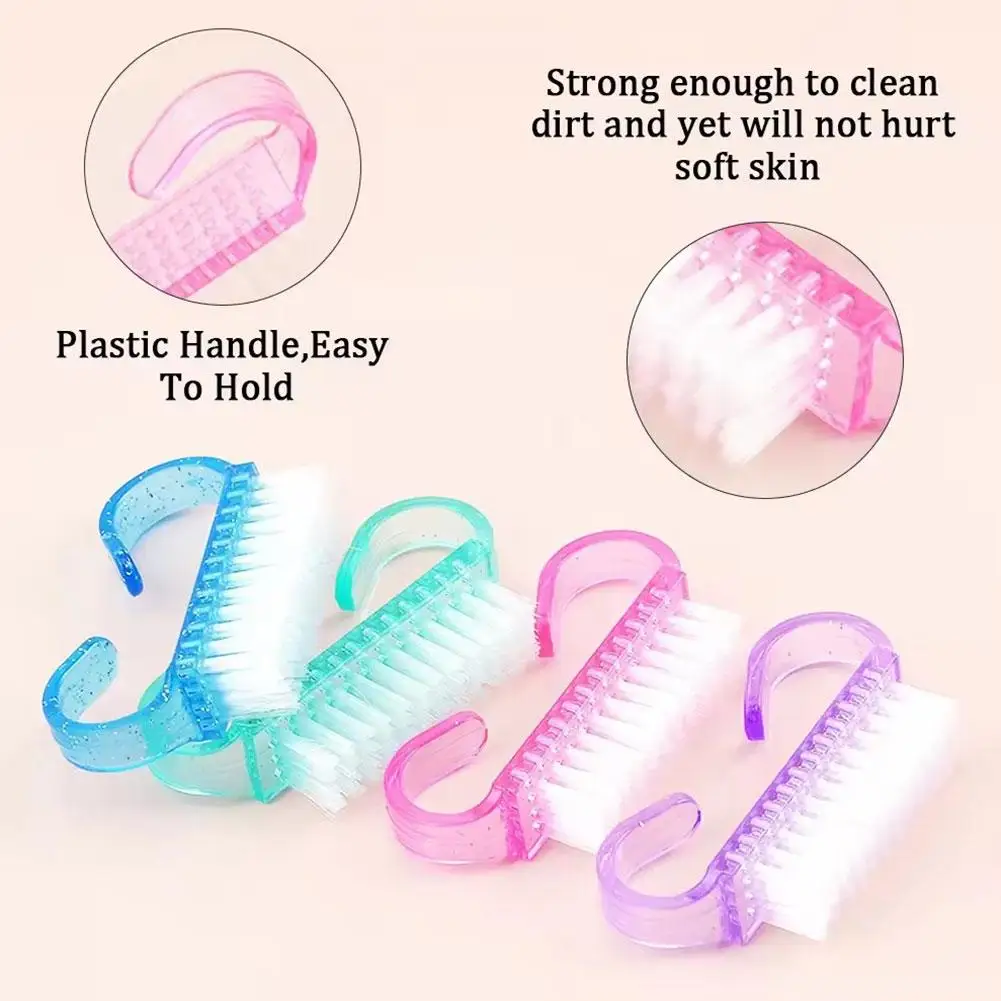 1pcs Random Color Nail Brush Soft Dust Cleaner Nail Cleaning Tool Nail Art Manicure Pedicure Powder Remover Supplies