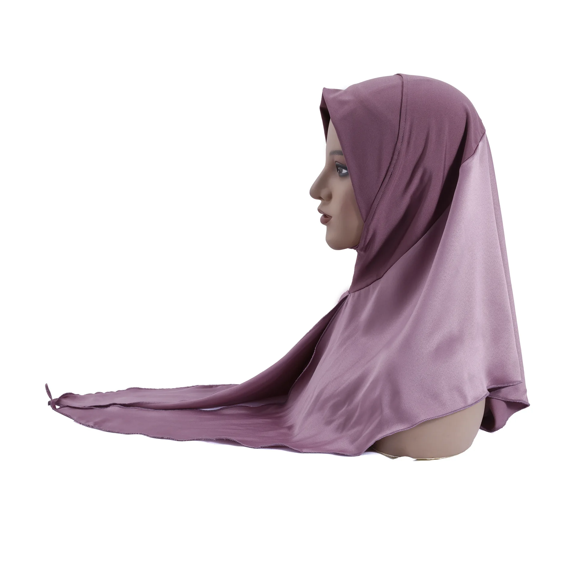

Satin Amira Women Muslim Hijab Pull On Headscarf Instant Scarf Turban Eid Islam Prayer Hijab Shawls Wrap Niqab Nikab Scarves New