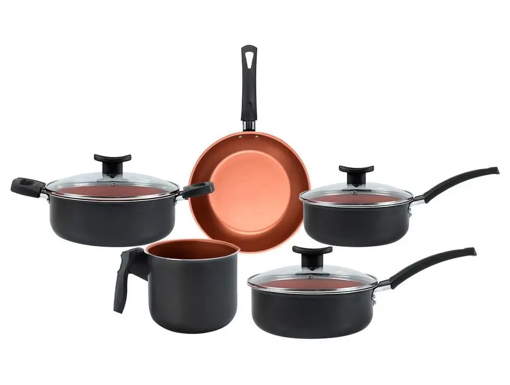 Jogo de Panelas Brinox de Alumínio Cinza 5 Peças Topázio