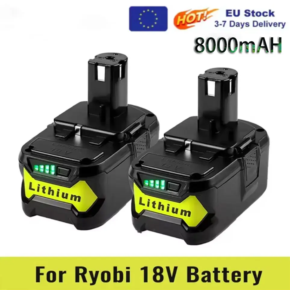 Batterie de remplacement originale pour Ryobi RB18L50, 18V, 6ah, pour Ryobi P117, série 12V-18V, One Plus P107, P108, RB18L15, RB18L40