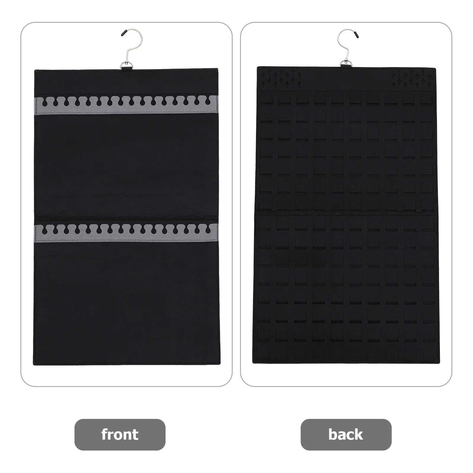 

Двусторонняя подвесная сумка-органайзер для ювелирных изделий для ожерелий, серег, браслетов, настенное крепление, легкий держатель для дисплея для дома