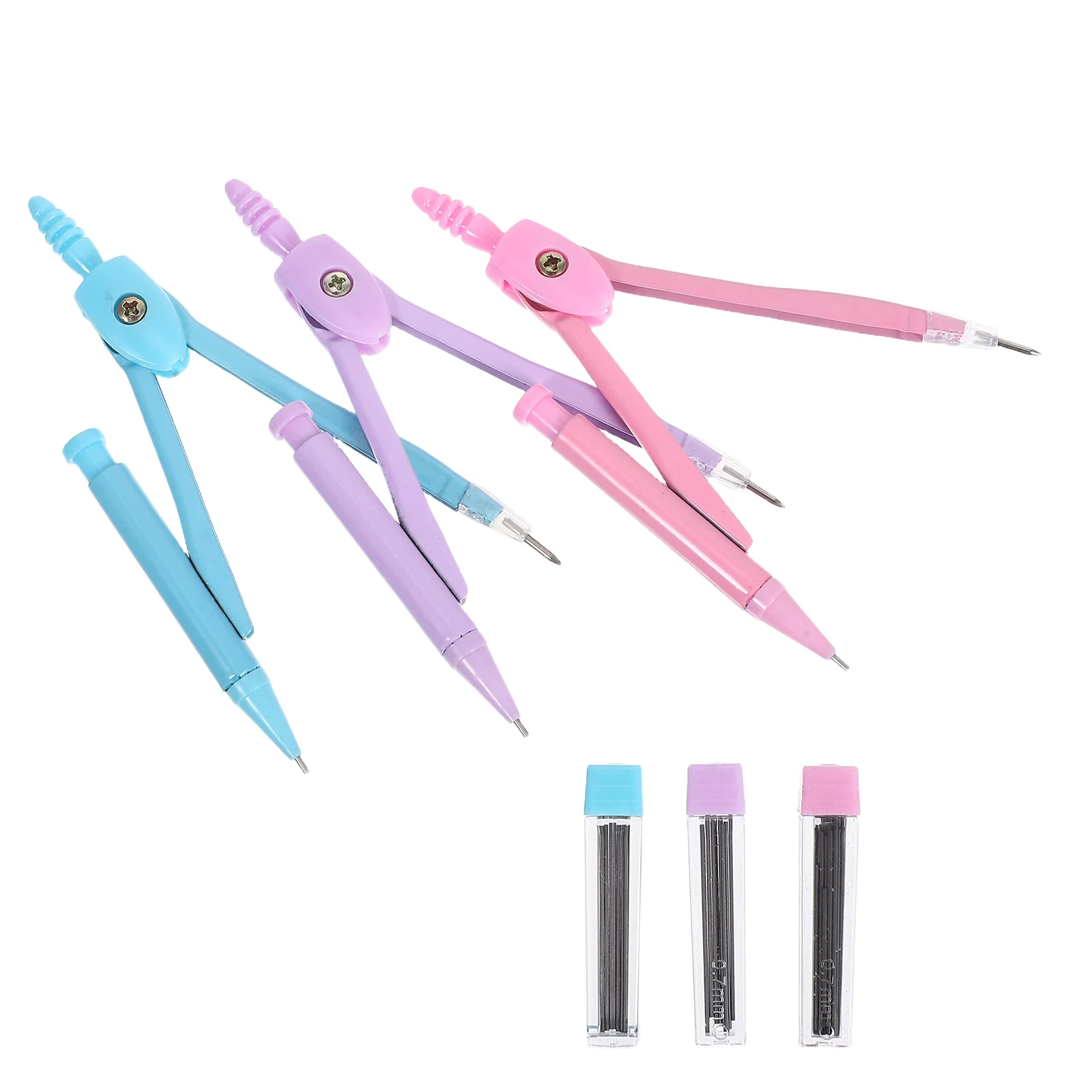 3 Sets Metal Math Compasses for Kids Students Geometry Drawing Tools Circular Small Compass Set drafting tools for students