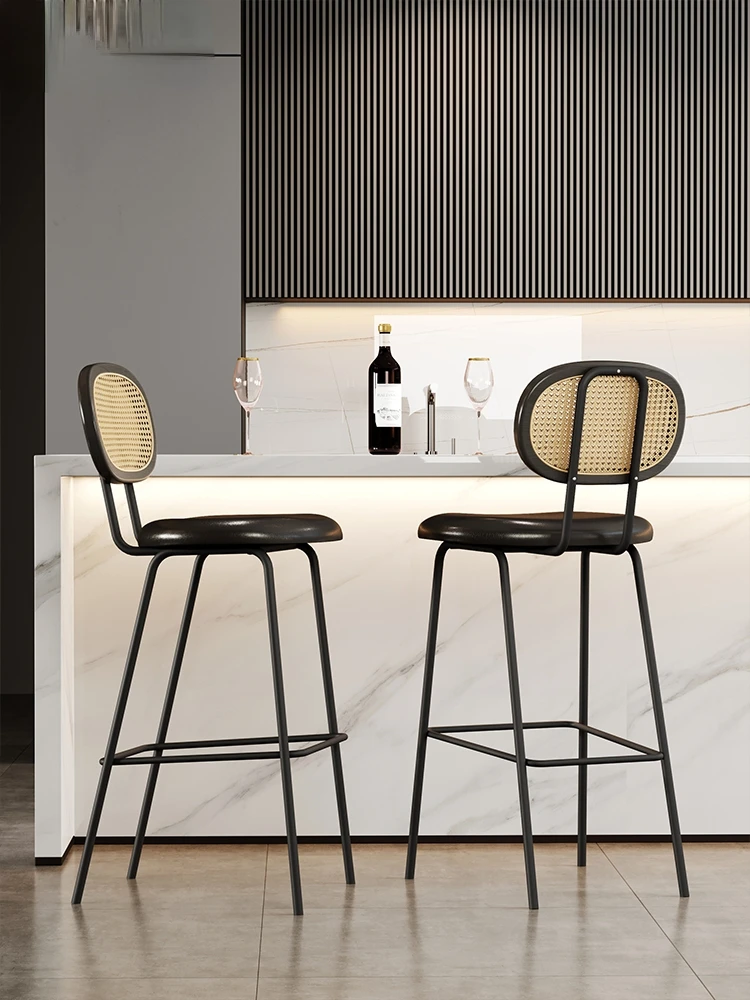 

Vine woven bar chairs made of genuine leather for household use