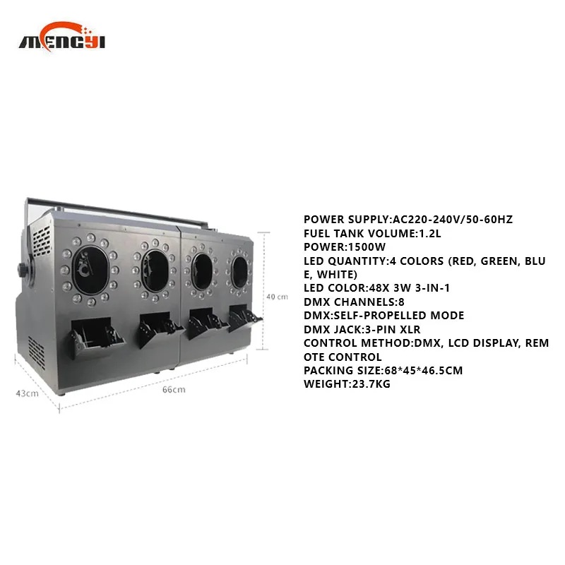 Factory DMX512 3000W 4-Wheel LED Bubble Smoke Machine Effect Stage Lights for Wedding Parties and Clubs