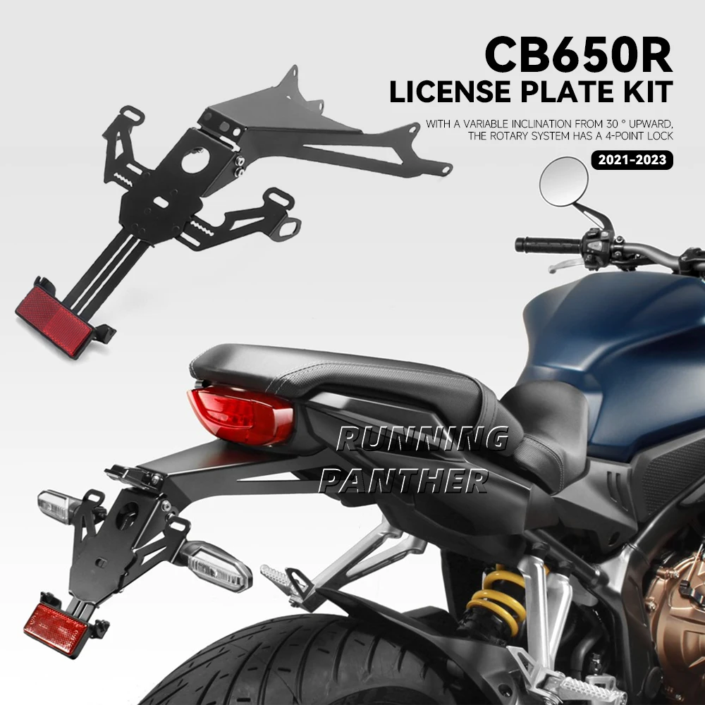 New 2021 2022 2023 Motorcycle License Plate Holder Rear Short Tailstock Bracket License Plate Kit for Honda CB 650R cb650r