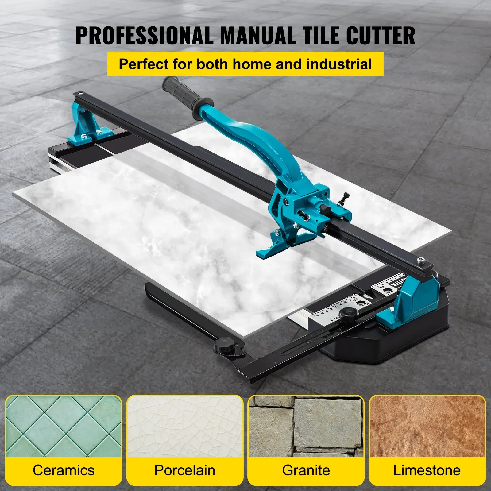 Vevor cortador de telha manual, 1200mm de comprimento, posicionamento a laser, ferramenta manual de trilho único para corte de telhas de piso de