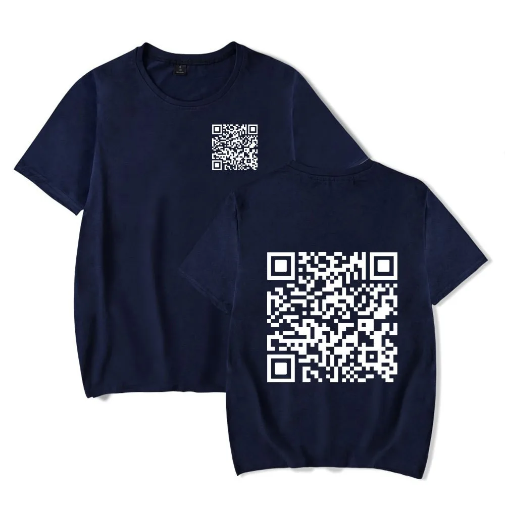 funny QR code Printed Men Cotton T-shirt Creative Duck Print women's Tshirt Fashion Casual Loose Couple T-shirt