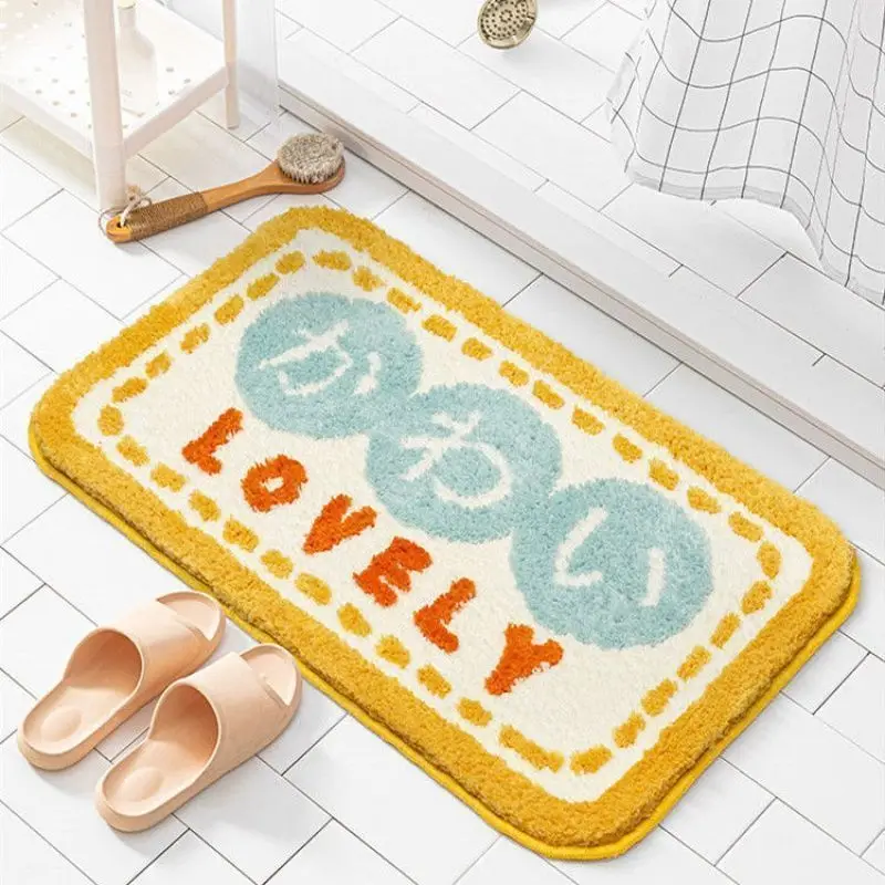 Household Doormat Cartoon Style Bathroom Absorbing Non-slip Floor Mat Bedroom Bedside Decoration Thicken Soft Foot Mat Carpet