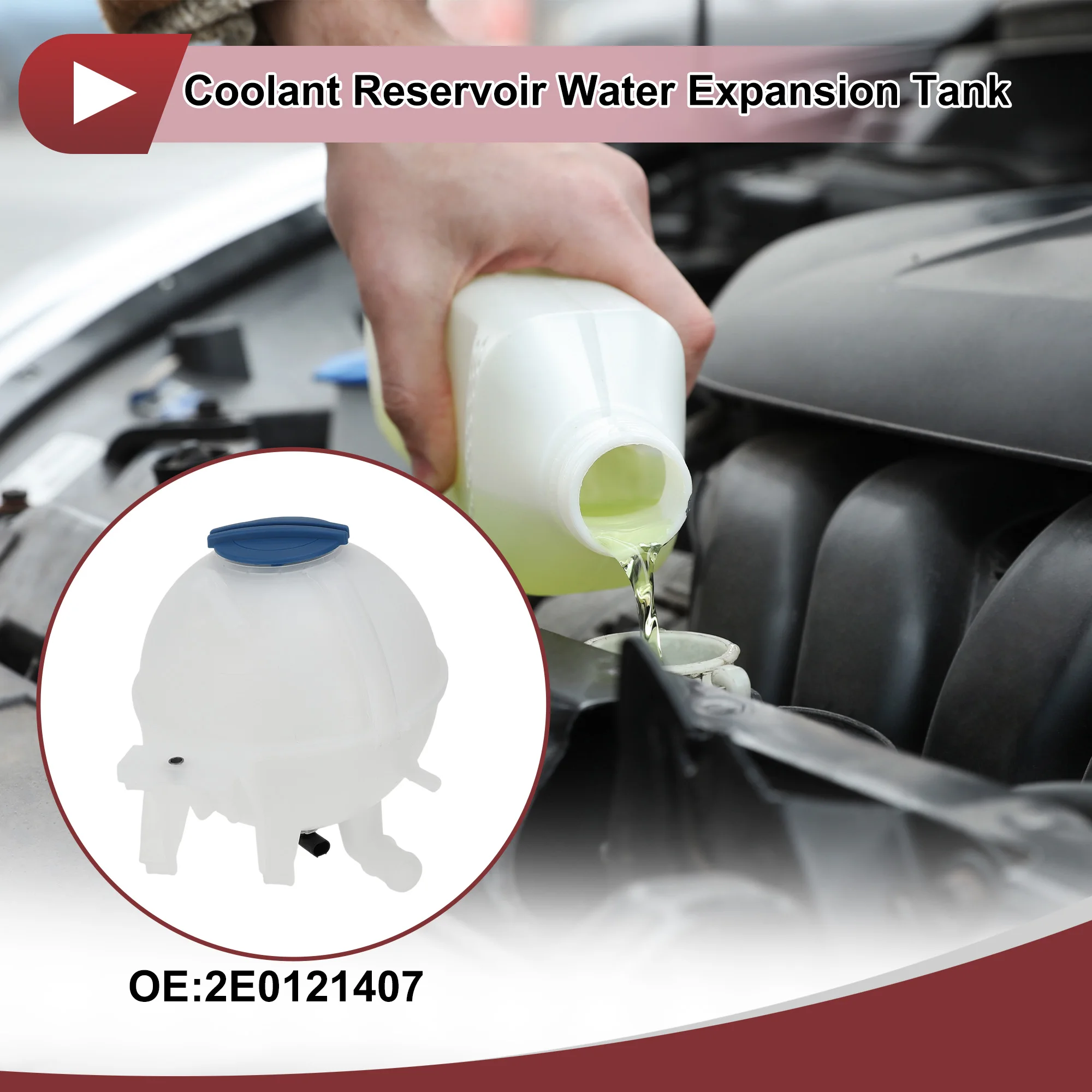 UXCELL Engine Coolant Reservoir Water Expansion Tank for VW CRAFTER 2006-2016 Coolant Radiator Bottle with Cap No.2E0121407