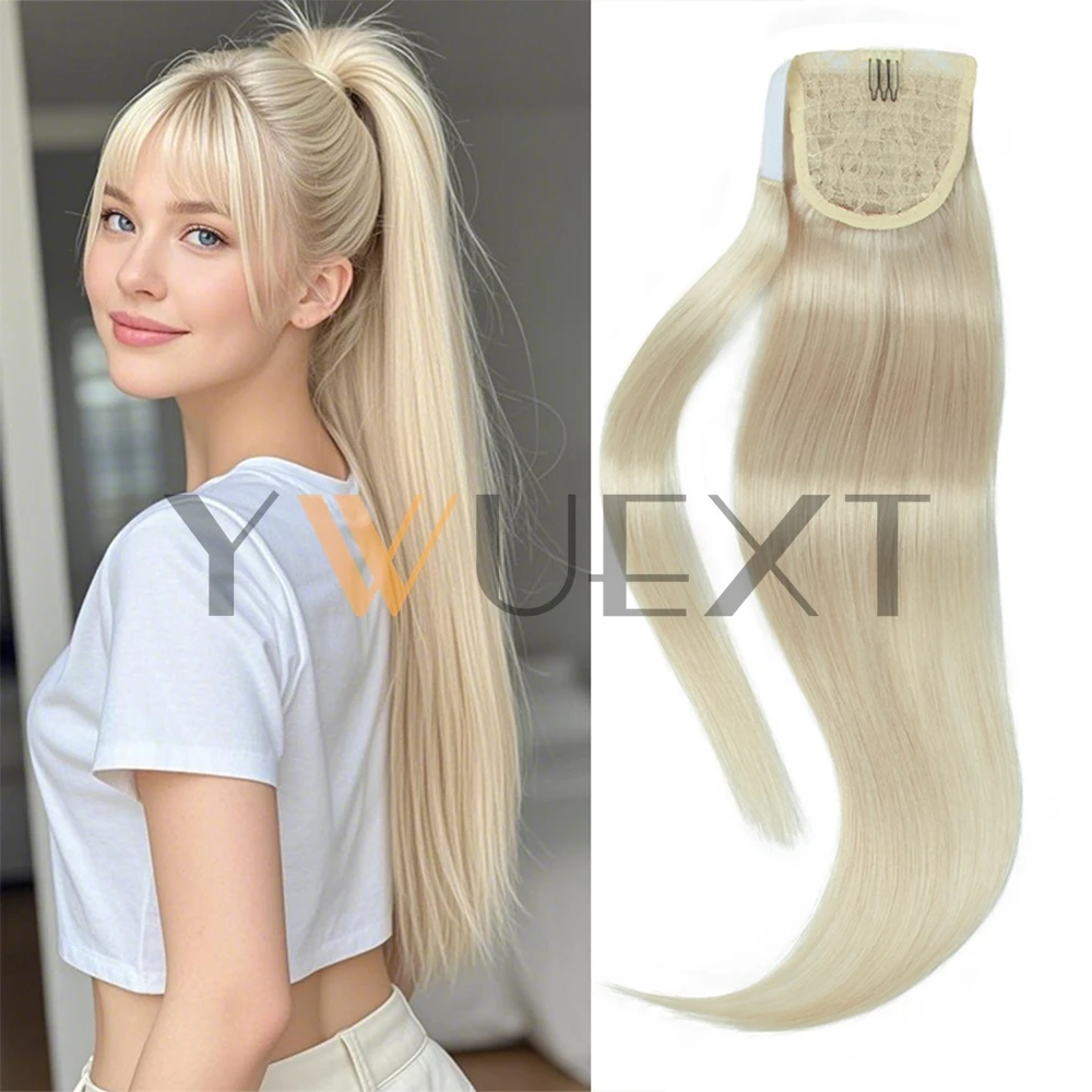 

Прямые человеческие волосы, наращивание хвоста, прямые 14-24 дюйма, натуральные бразильские волосы Remy, заколки для наращивания волос, 40-60 г