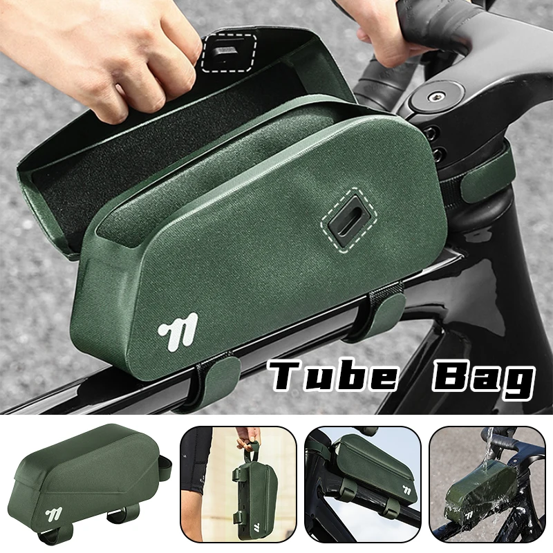 

Велосипедная магнитная крышка, верхняя трубчатая сумка, водонепроницаемая сумка для горной дороги и езды на велосипеде с болтами и ремнями для установки подвесной сумки на передней раме