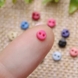 50Pcs 4mm Mini Buttons For DIY Doll Clothes Round Candy Color 2 Holes Card Making Scrapbooking Buttons Sewing Accessories