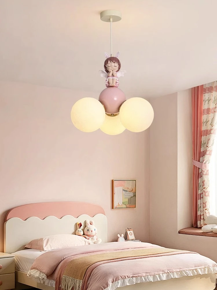 Children's Room Pendant Light Girl Cute Cream Style Warm and Romantic Cartoon Chandelier Princess