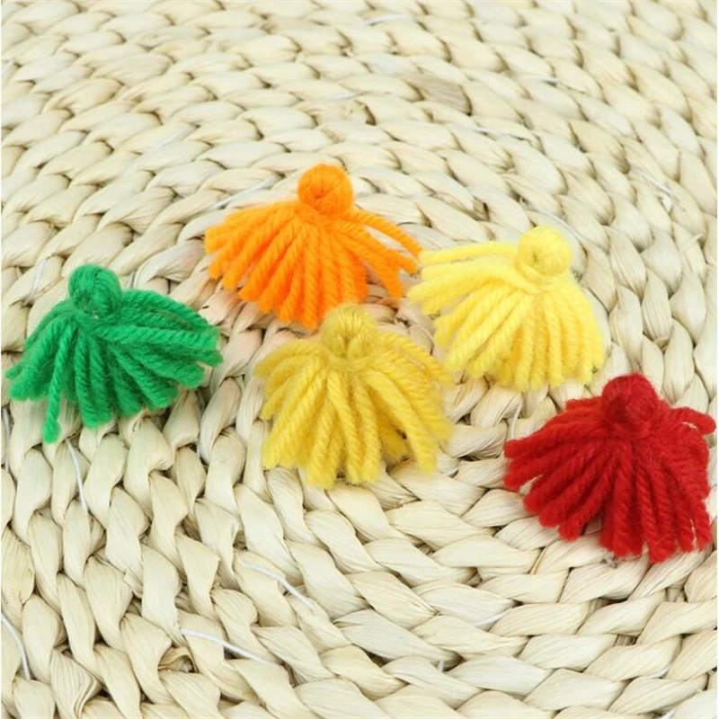 

100pcs/lot 3cm multi wool small cotton tassel for earrings bracelet diy garment jewelry making charms mini tassels