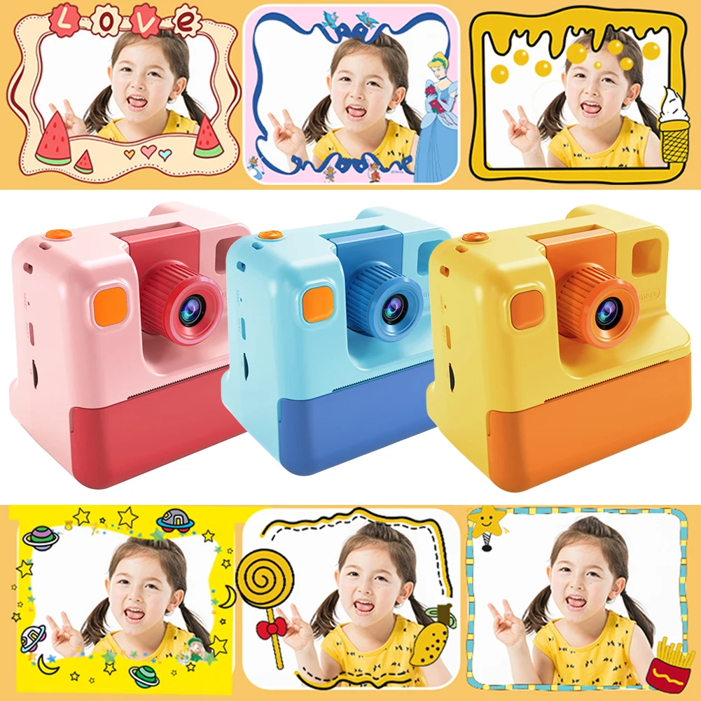 

Kids Instant Print Camera with 3 Rolls Print Paper Digital Photo Camera Thermal Print Camera Gifts for Girls Boys Aged 3-12