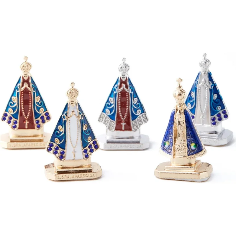 5 Set – Brazilian Virgin Mary Statue Suitable for Home Altar、Car Dashboard、Collection Display and Decorative Offering
