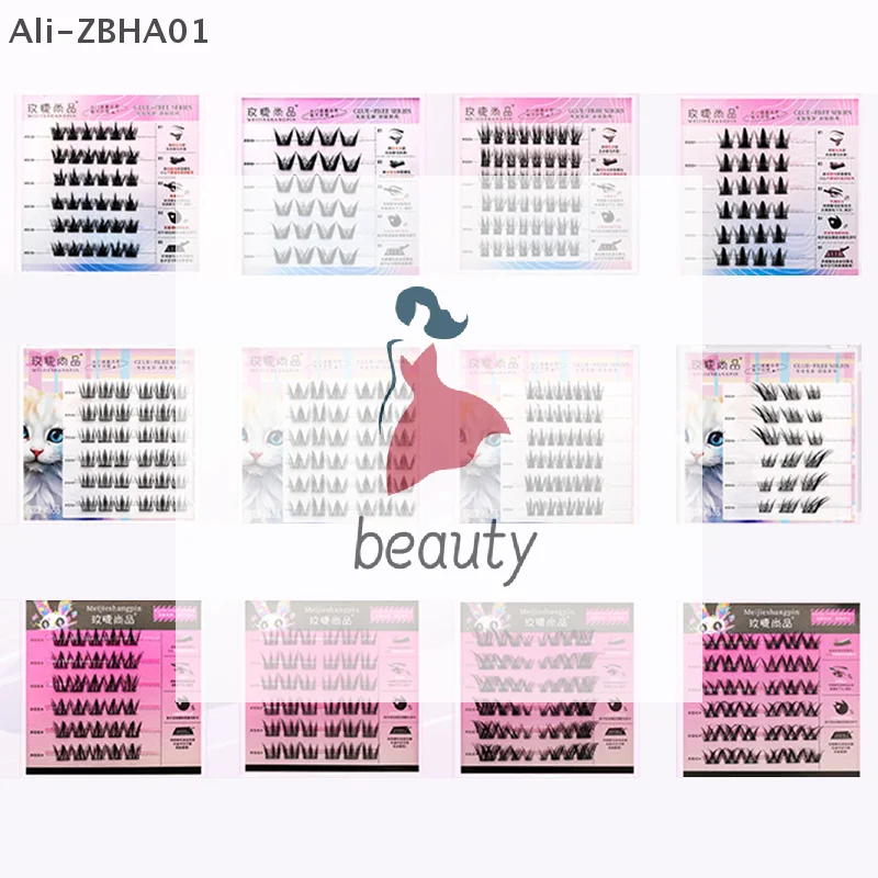 つけまつげ メイクアップ グラフトつけまつげ コスプレ 多様なスタイル 接着剤不要 ナチュラル クラスタつけまつげ エクステ フェイククラスタボリューム